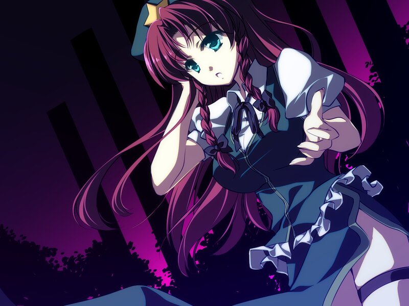 anime girl with purple hair