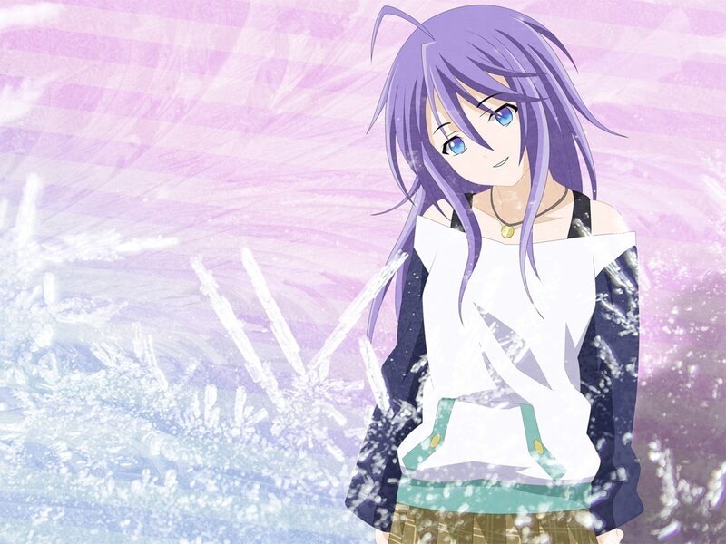 anime girl with purple hair