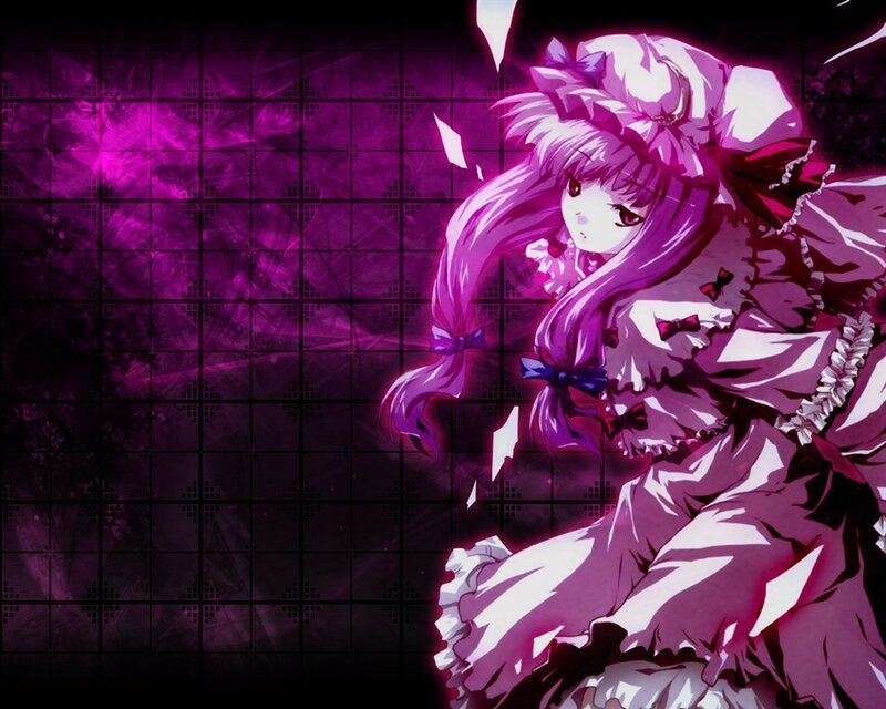 anime girl with purple hair