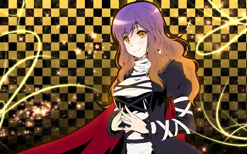 anime girl with purple hair