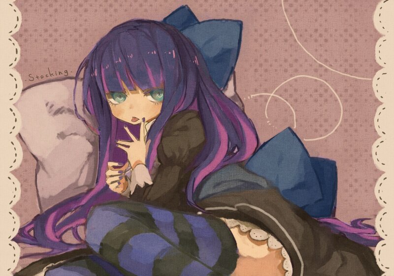 anime girl with purple hair