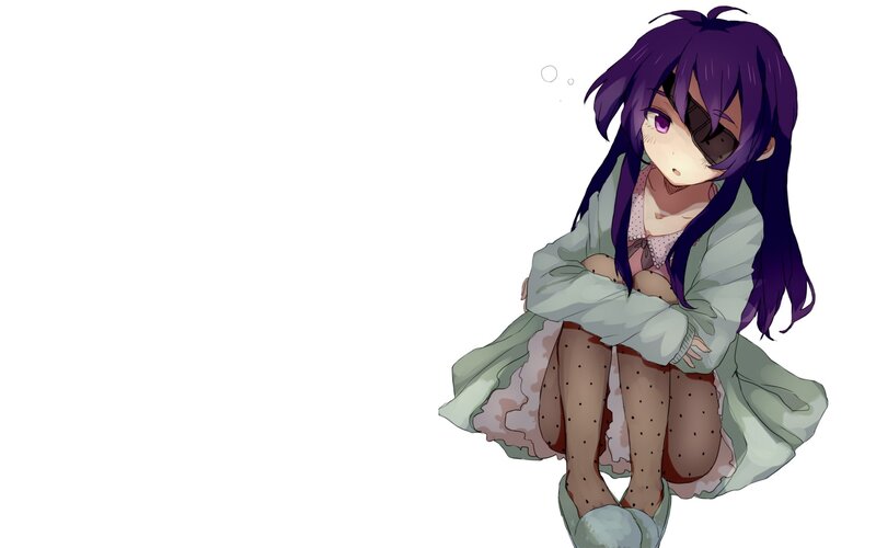 anime girl with purple hair