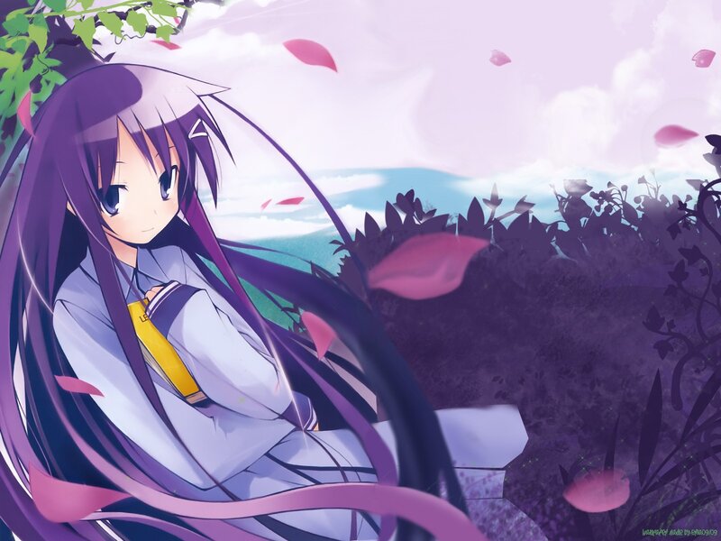Anime girl with purple hair