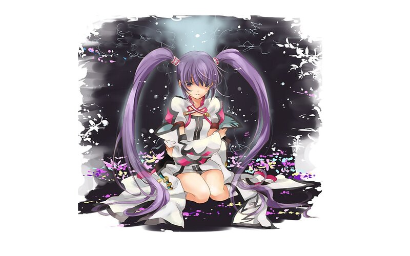 anime girl with purple hair