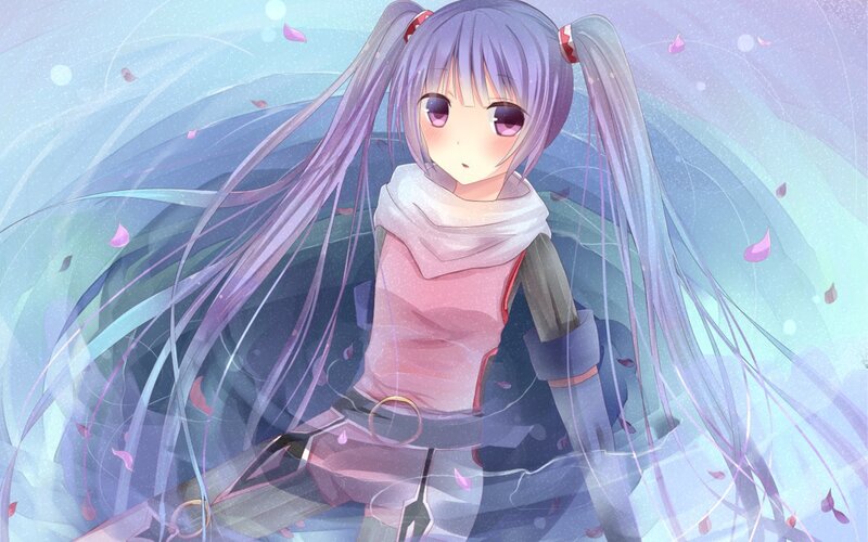 anime girl with purple hair