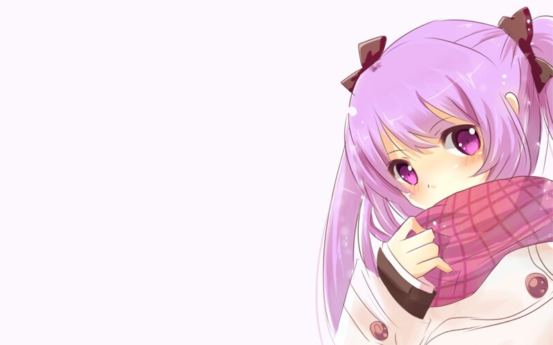 anime girl with purple hair