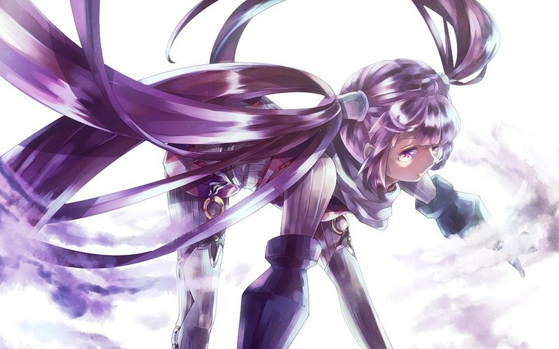 anime girl with purple hair