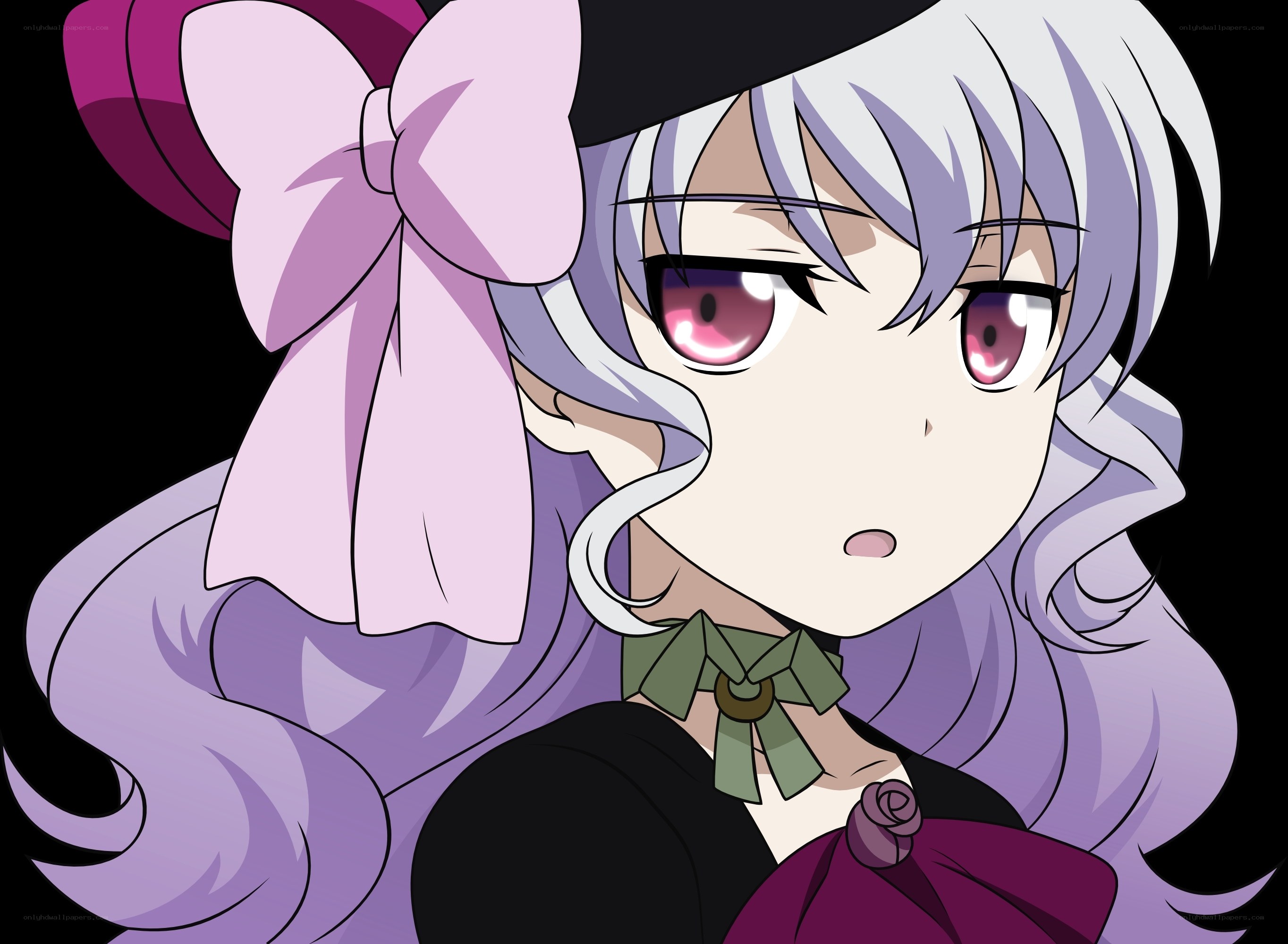 anime girl with purple hair