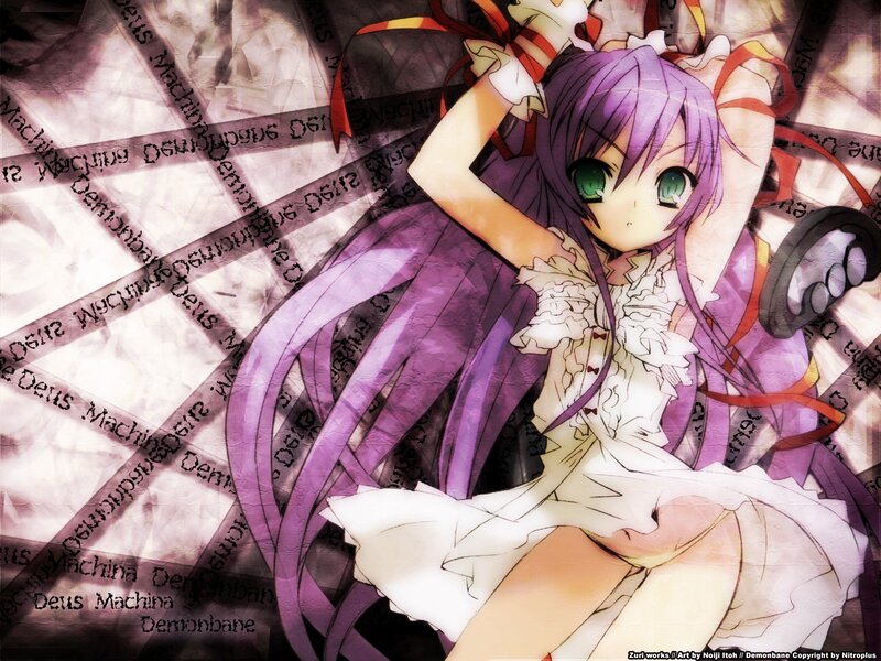 Anime girl with purple hair