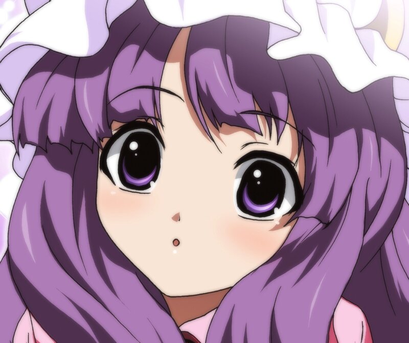 anime girl with purple hair