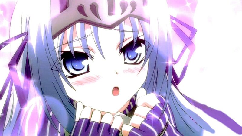 anime girl with purple hair
