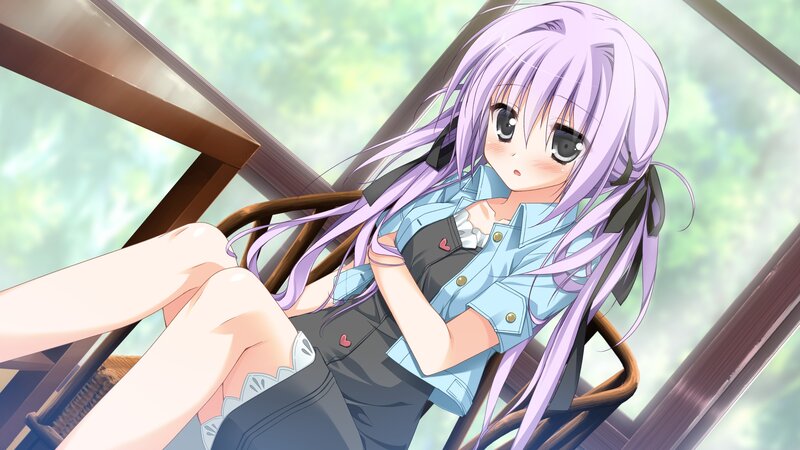 anime girl with purple hair