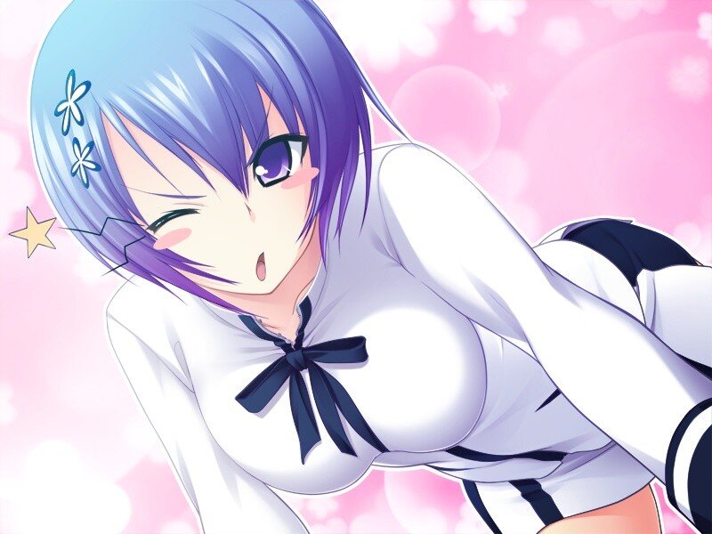 anime girl with purple hair