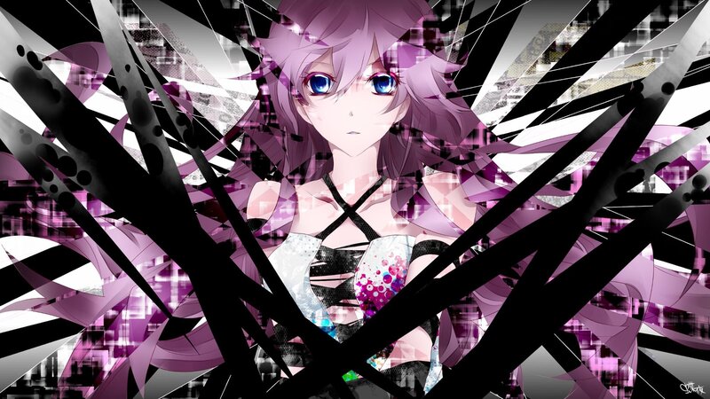 anime girl with purple hair