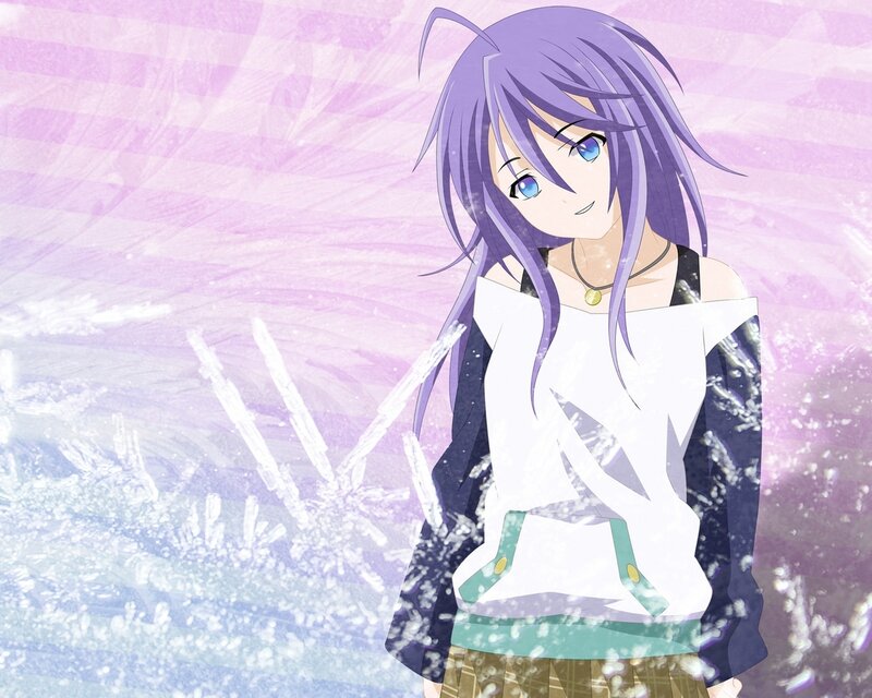 anime girl with purple hair