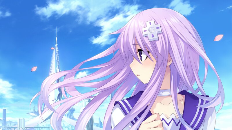 anime girl with purple hair