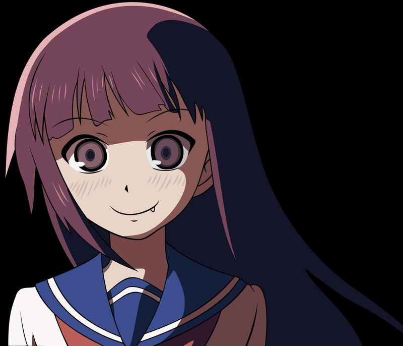 anime girl with purple hair