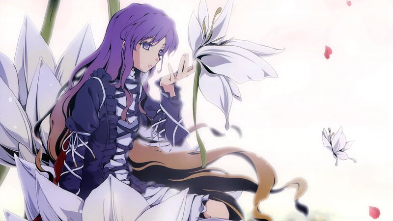 anime girl with purple hair