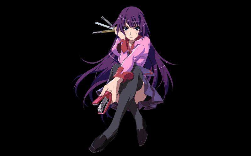 anime girl with purple hair