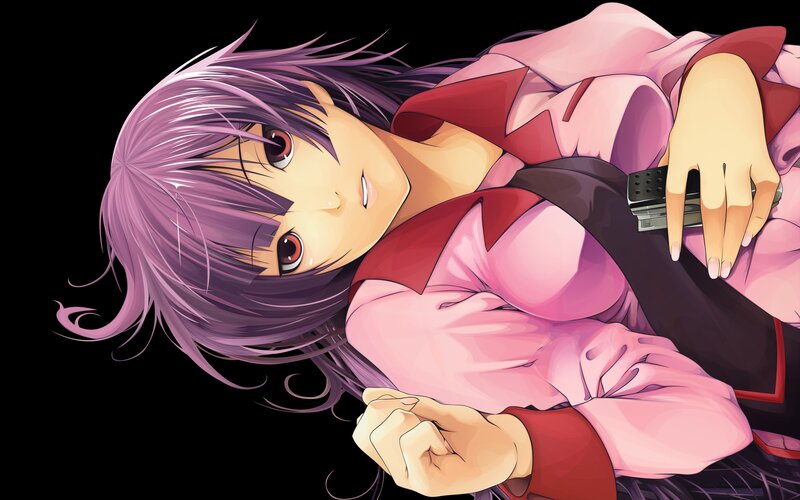 anime girl with purple hair