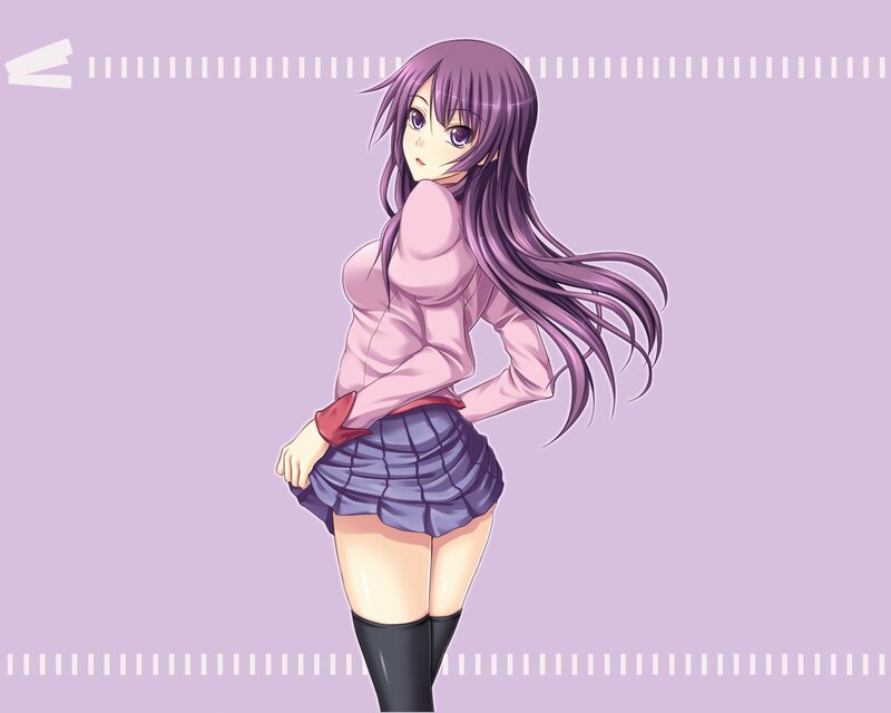 anime girl with purple hair