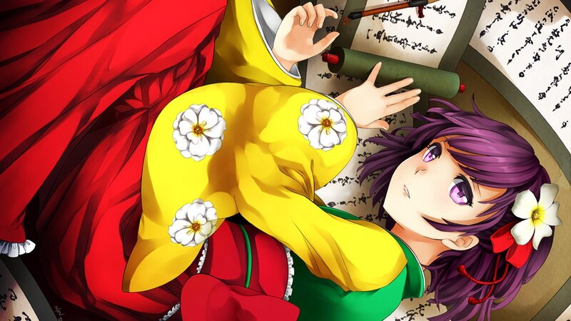 anime girl with purple hair