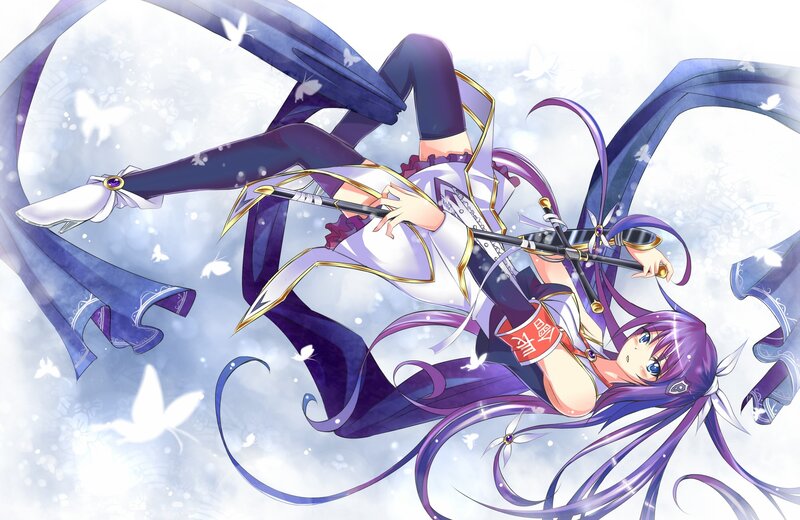 anime girl with purple hair