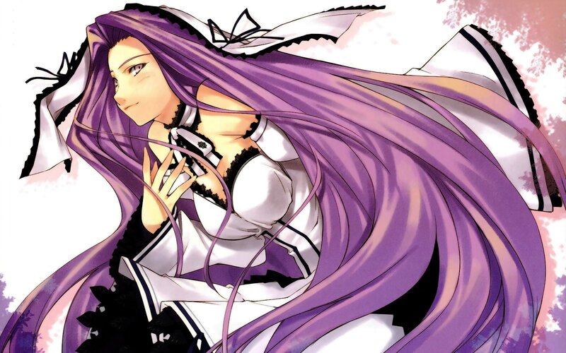 anime girl with purple hair