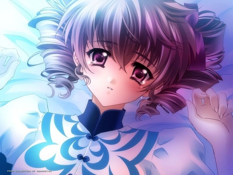 anime girl with purple hair