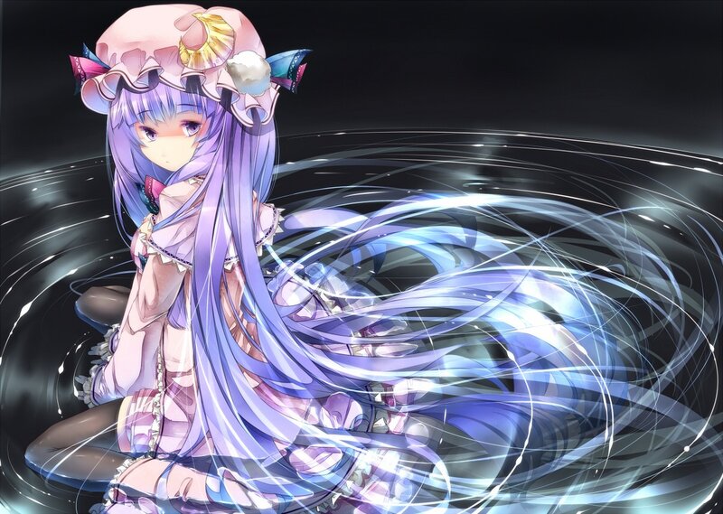 anime girl with purple hair