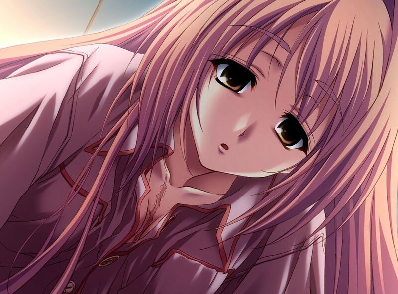 anime girl with purple hair