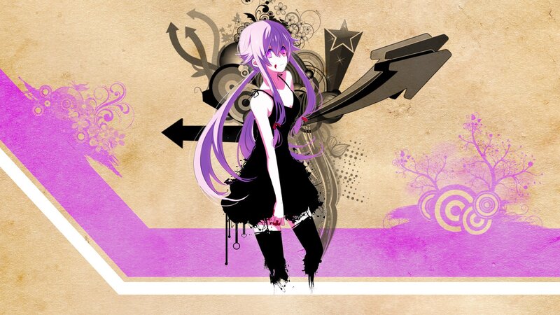 anime girl with purple hair