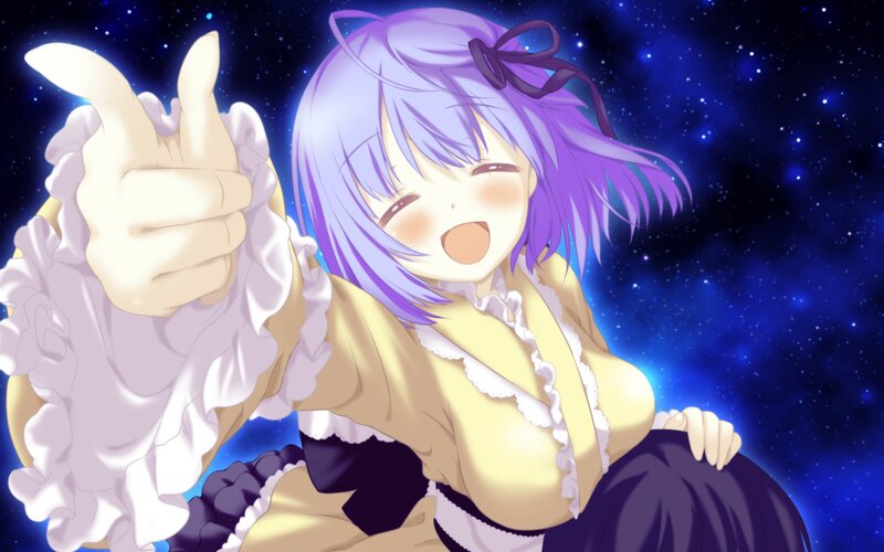 anime girl with purple hair