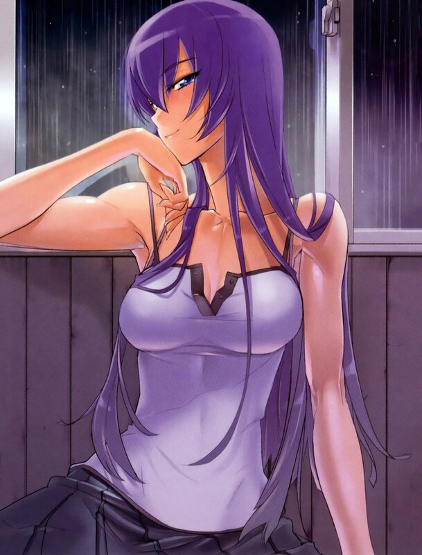 anime girl with purple hair