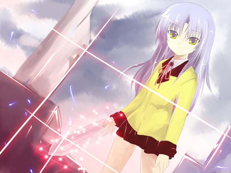 anime girl with purple hair