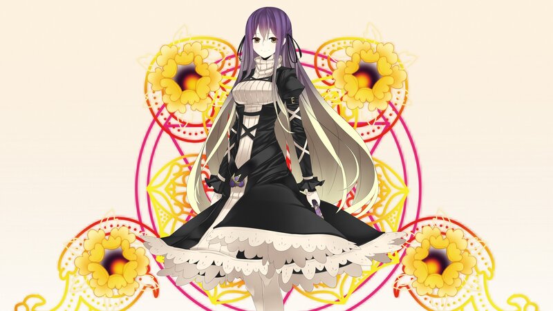 anime girl with purple hair