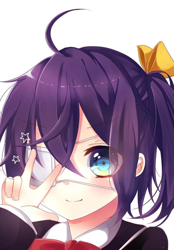 anime girl with purple hair