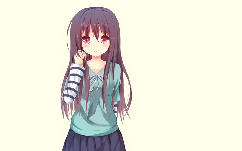 anime girl with purple hair