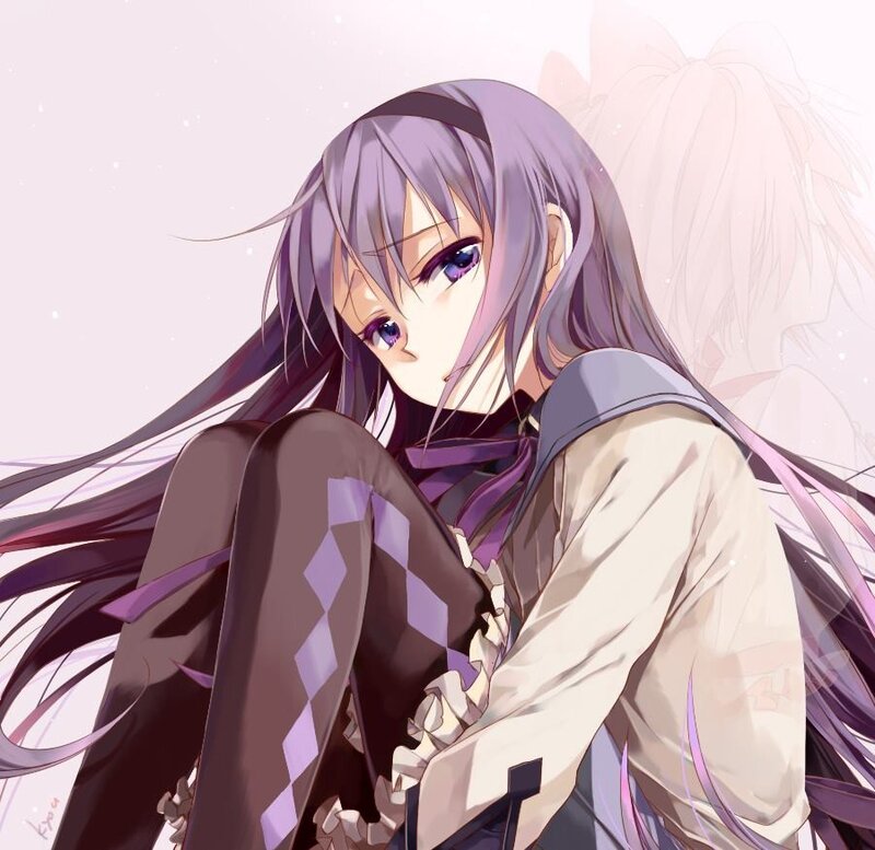 anime girl with purple hair