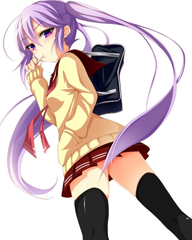 anime girl with purple hair