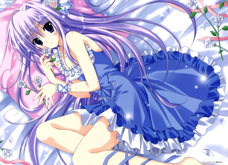 anime girl with purple hair