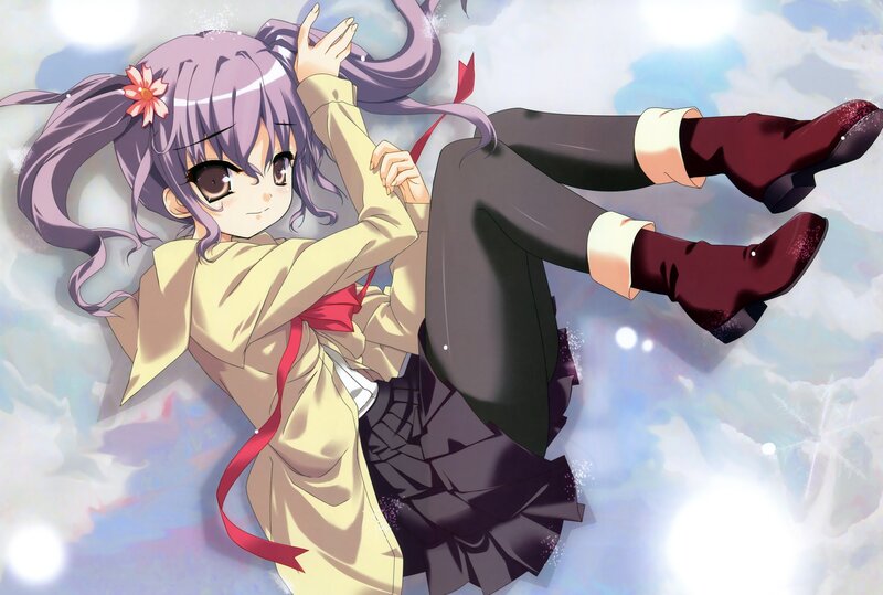 anime girl with purple hair