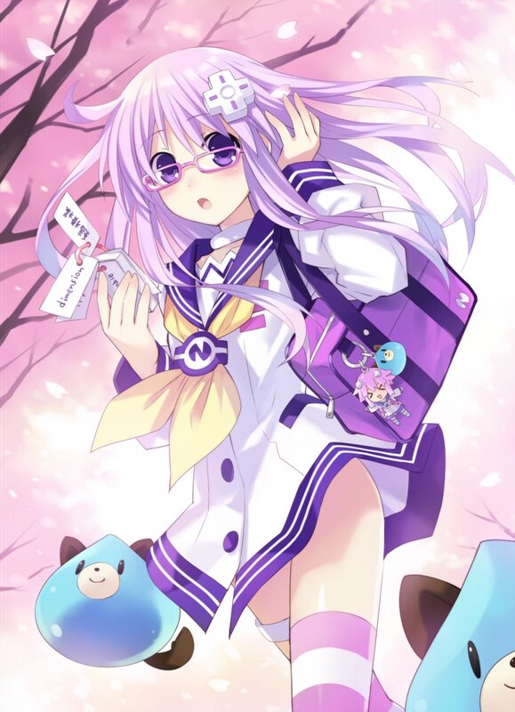 anime girl with purple hair