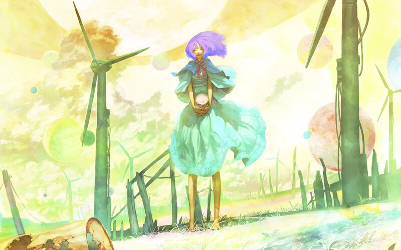 Anime girl with purple hair