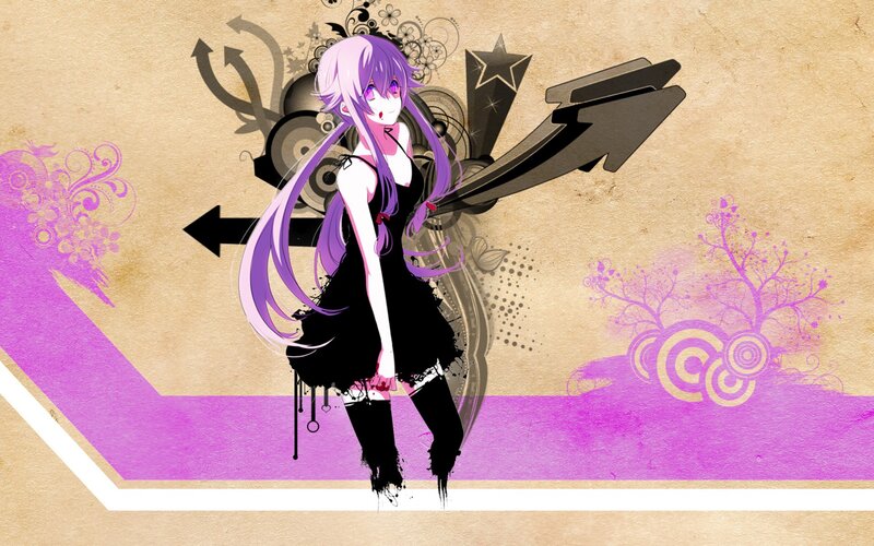 anime girl with purple hair