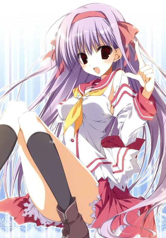 anime girl with purple hair