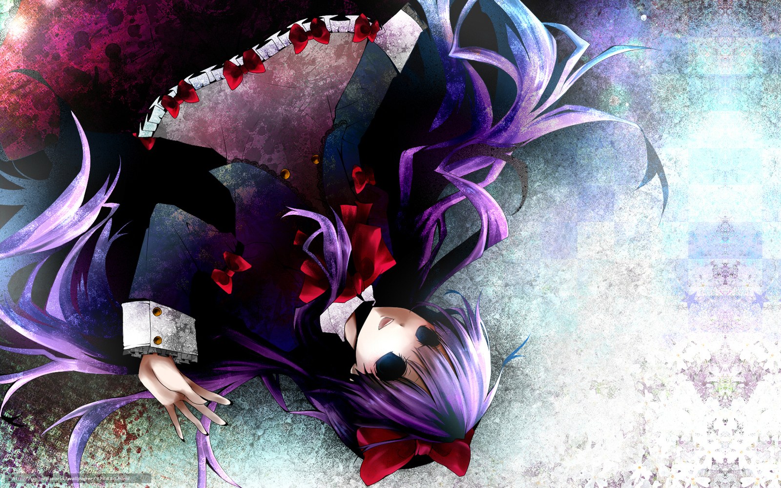 anime girl with purple hair