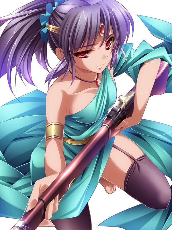 anime girl with purple hair