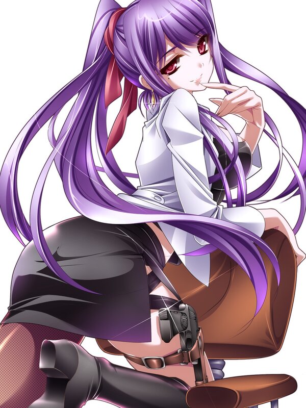 anime girl with purple hair
