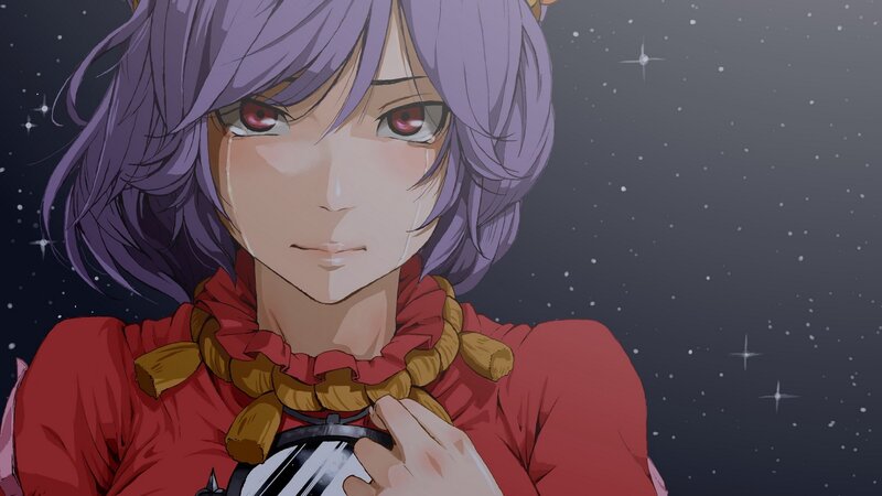 anime girl with purple hair